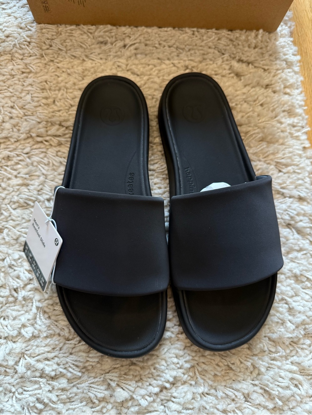 Lululemon Black Slide Sandals with Wide Strap